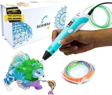 P1 3D Printing Pen with Display - Includes 3D Pen, 3 Starter Colors of PLA Filam