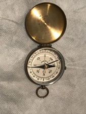 Vintage West Germany Brass Compass With Locking Mechanism and Lid