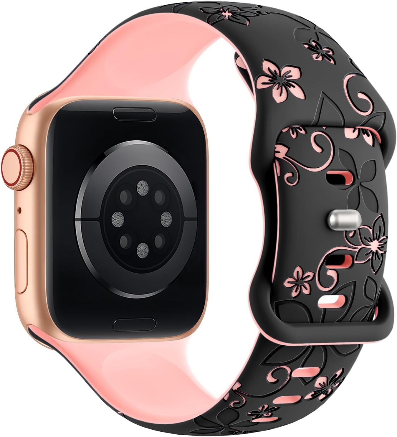 Floral Engraved Strap Compatible with Apple Watch Straps 38Mm 40Mm 41Mm 42Mm 44M