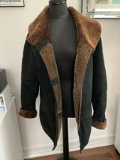 Lakeland real sheepskin fur shearling vintage coat Toscana jacket UK12 US8 EU38