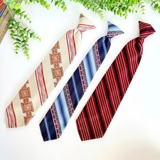 Vintage 1970s Groovy Snapper Snap On Clip On Ties Lot of 3