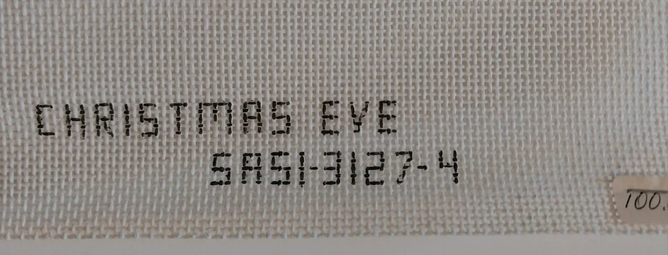 Large Unique Art Deco CHRISTMAS EVE Hand Painted Needlepoint Canvas Stocking 18" - Image 3 of 3