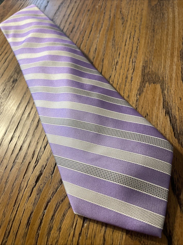 Corbata a rayas de seda Paul Fredrick reciente usada en excelente estado EE. UU. hecha a mano Foto 2 de 4