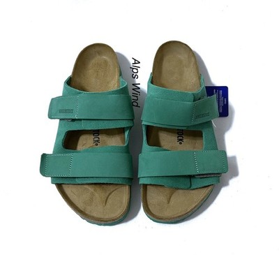 Birkenstock Uji Nubuck Suede Leather Sandal Digital Green SZ  display picture 1