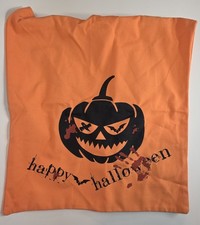 Halloween Canvas Trick or Treat Tote Bags Set of 2 Pumpkins Bats Ghosts Reusable