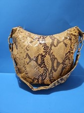  Bags By Pinky HOBO SHOULDER BAG Leather Snake Print Made In USA 