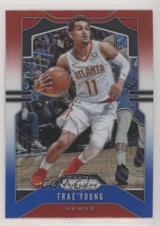 2019-20 Panini Prizm Red White & Blue Prizm Trae Young #31 1s6