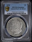 1893-P $1 Morgan Silver Dollar PCGS Genuine AU Detail