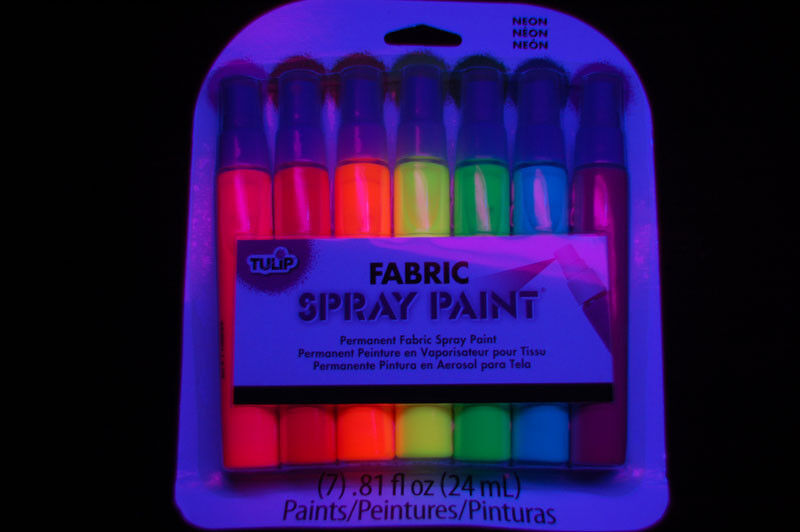 7 Piece Tulip Neon UV Blacklight Reactive Fabric Spray Paint Pack Mini Set