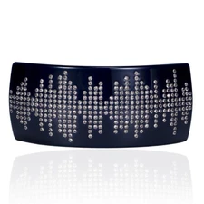 Geometric Peach Austrian Rhinestone Crystal Hair Clip Barrette Comb C7762 Purple