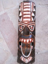 Handcrafted Handpainted Bali Small Tiki Wood Mask 20 inches