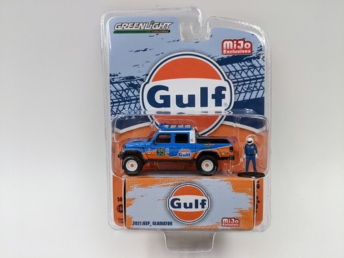 Greenlight 1/64 2021 Jeep Gladiator GULF / Figures Metal Diecast Car Model Toy - Picture 2 of 4
