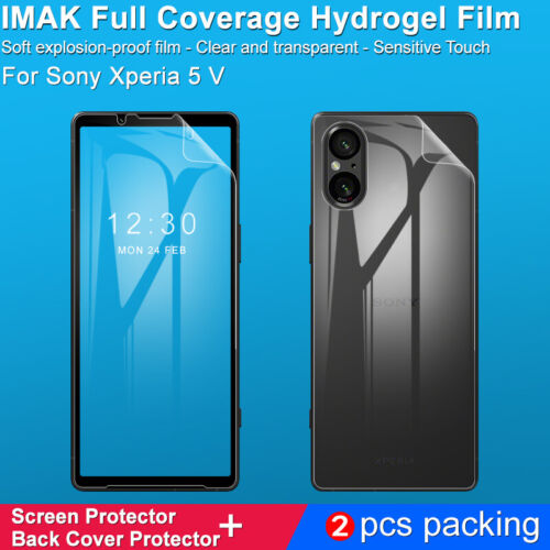 Für Sony Xperia 1/5 V HD Flexibles Hydrogel Vollabdeckung Rückseite + Displayschutzfolie - Bild 15 von 18