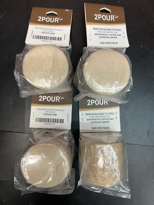 2POUR  Reusable Paper Filters (1400x) for AeroPress & AeroPress Go - Natural Veg