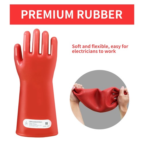 Rubber Electrical Insulated Gloves, Resistant 12kV High Voltage Electrical - 第 6/7 張圖片