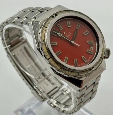 Vintage Zenith Defy A3648 Subsea Date 1968 Orange Automatic Diver