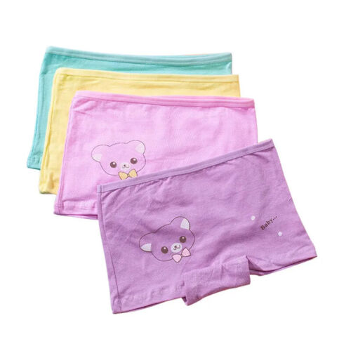 4pcs Girls Cartoon Boxes Children Cotton Underwear Cute Pattern Printing Panties