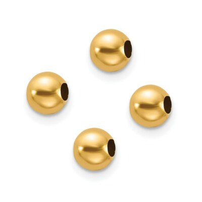 Real 14kt Yellow Gold Set of 4; 4mm Spacer Beads