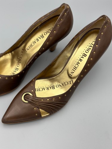 Luciano Barachini scarpe donna decolte ballerina marrone numero 39,5 pelle eleganti - Foto 2 di 11