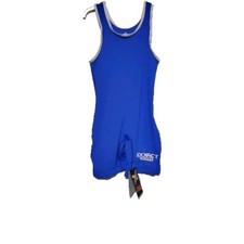 Exxact Solid Unisexed Youth L Wrestling Singlet Blue