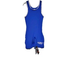 Exxact Solid Unisexed Youth L Wrestling Singlet Blue