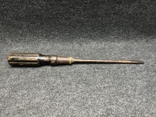 Vintage 15" Screwdriver w/ Wooden Handle / Black Paint Yellow Ring Made in USA