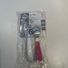 OXO Tot Training Fork and Spoon Set Pink & White With Stainless Steel