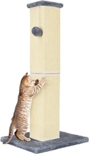 YULOYI Cat Scratching Post 32 Inch for Indoor Large Cats and Kitten, Grey 