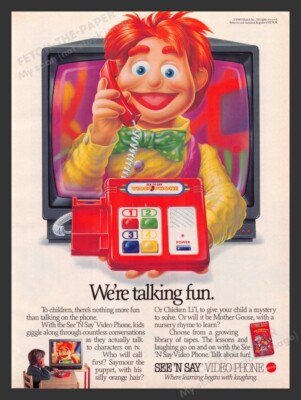 See 'N Say Video Phone for Kids 1980s Print Advertisement Ad 1989