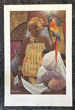 Keith Mallett African American Art Print "Sika Futura" 24x36 Signed 421/850