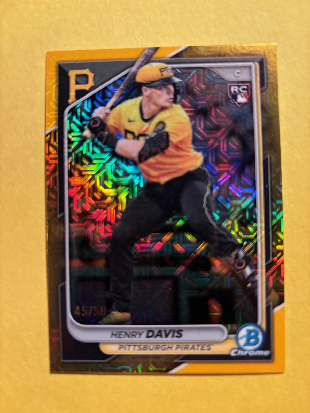 2024 Bowman - Chrome Gold mojo Refractor 7 Henry Davis /50 (RC)