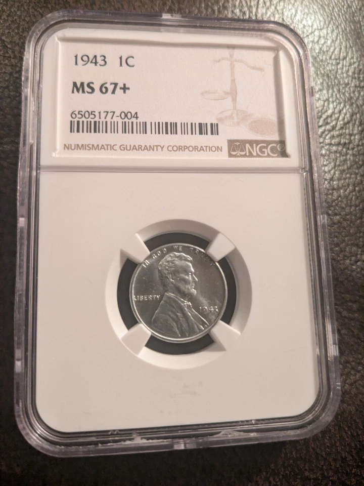 Pristine Gem 1943-P Steel Lincoln Cent in Highest Grade Available of MS-67+ - Image 3 of 4