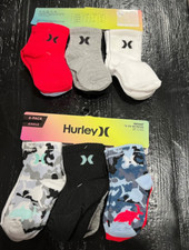 NWT Hurley Unisex Baby Infant Toddler 6 Pack Ankle Socks Size 12-24 Months