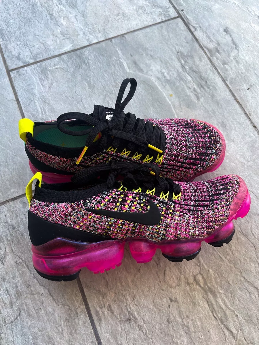 Nike Air Vapormax Flyknit 3 Womens Black Pink AJ6910-006 US 6 | eBay