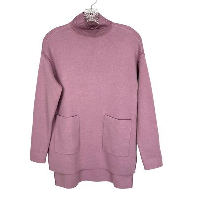 Chicos Womens Milano Stitch Mock Neck Pullover Sweater Violet Ice size XS