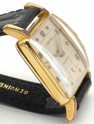 Vintage Hamilton Eric 747 Watch 17J 14K GP Clean Runs New Strap