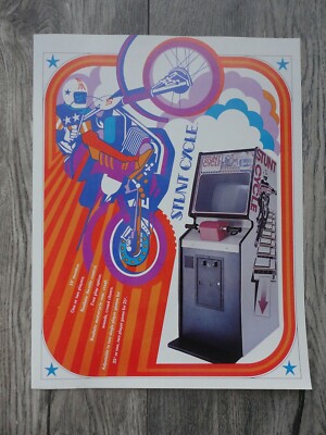Stunt Cycle Video Arcade Machine Flyer Original Atari Brochure