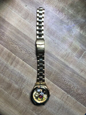 Invicta Disney Limited Edition Mickey Mouse Quartz Gold Dial Men s Broken