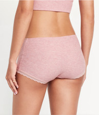 Women's OLD NAVY Mid-Rise Waffle Hipster Panties Underwear Size Small pink New