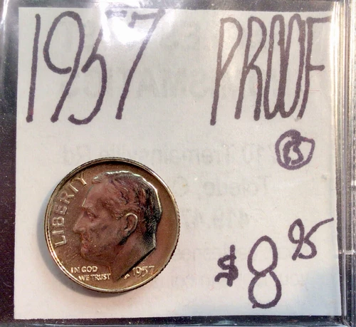 1957 Roosevelt Silver Dime Proof. ENN Coins