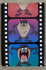 Vintage 1996 ATA BOY Magnets Looney Tunes TAZ REEL 2.5” X 3.5”