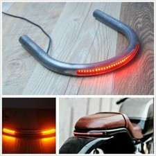 225mm Bent Motorcycle Cafe Racer Rear Frame Hoop Brat Style Seat Loop LED Light