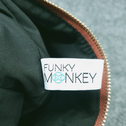FUNKY MONO Bolso de Embrague Marrón PREPPY RAYAS CREMALLERA EMBRAGUE Blanco Marino Rayas - Imagen 11 de 12