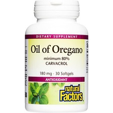 Natural Factors Oil of Oregano Minimum 80 Carvacrol 180mg, 30 Softgels