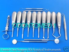 17 DENTAL ORAL SURGERY KIT SURGICAL INSTRUMENTS FORCEPS ELEVATORS