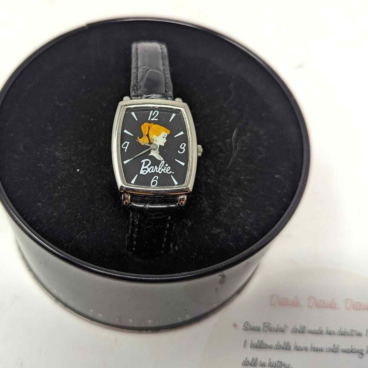 NIB Nostalgic Vintage Barbie Black Watch 2002 Avon | eBay