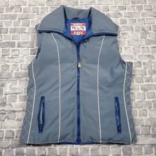 Vtg Down East 80s Puffer Vest Medium Goose Down Feather Blue Zip