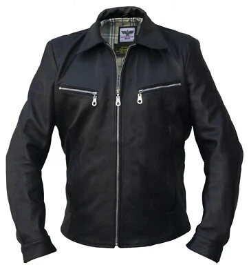 Herren Lederjacke Heinz Bär Fliegerjacke Rinderleder schwarz Noble House NEU - Bild 1 von 4