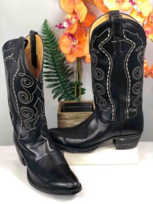 ? Justin Boots Black Embroidered pointed toe Boots Justin Work Boots Nitread 11 main image 4