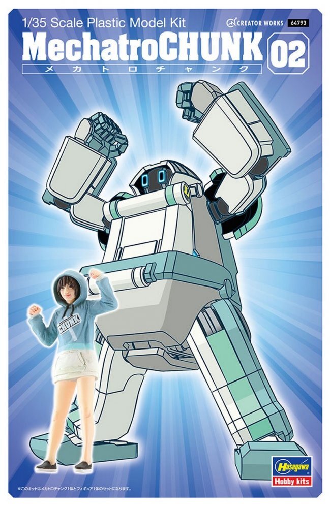 Hasegawa 64793 1/35 Model Kit Mechatro Chunk 02 Grayish Mint